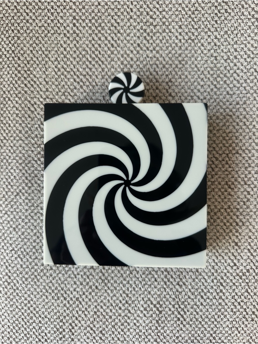 Charlotte Olympia Black & White Swirl Square Acrylic Bag